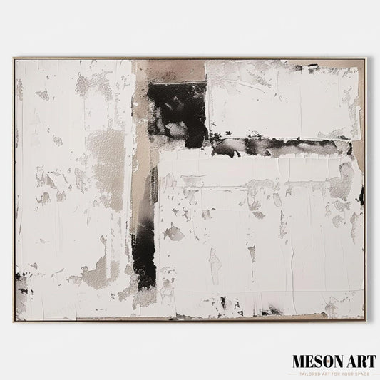 Abstract Wabi-Sabi Oil Painting for Modern Home Decor and Elegant Wall Art