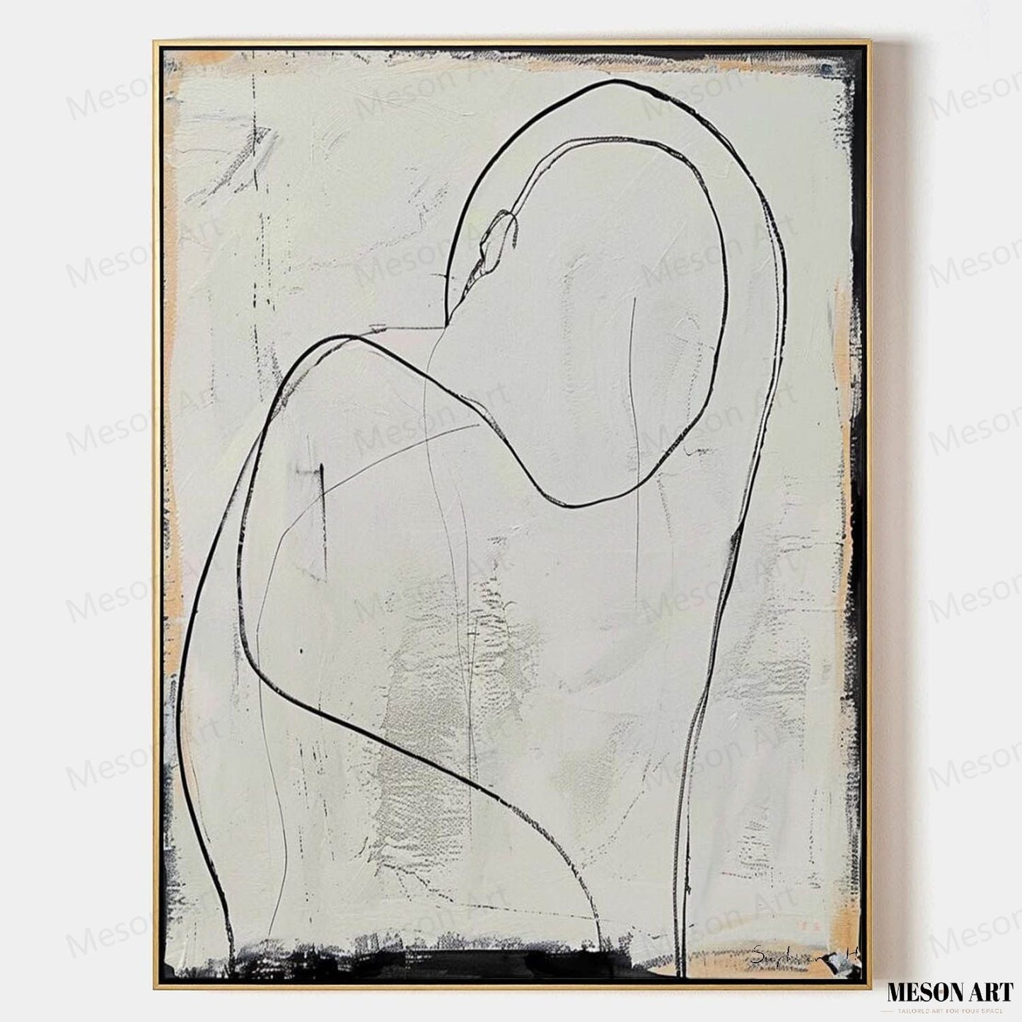 Abstract Minimalist Oil Painting for Modern Home Decor and Contemporary Art Lovers