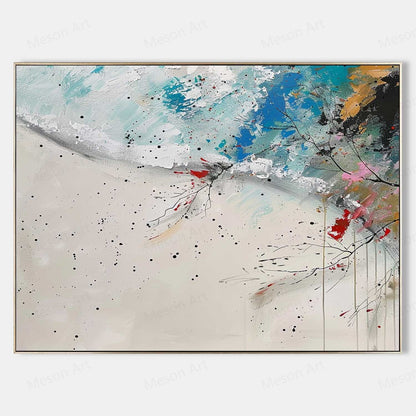 Abstract Landscape Oil Painting with Vibrant Colors and Textured Brushstrokes