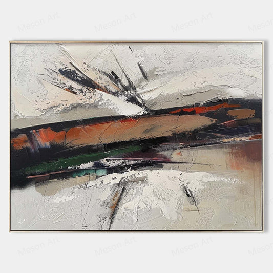 Abstract Wabi-Sabi Oil Painting for Modern Home Decor and Art Lovers