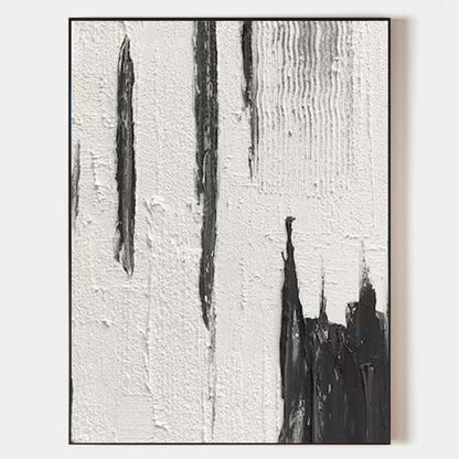 Contemporary Black and White Abstract Oil Painting for Modern Home Decor