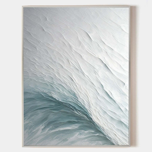 Serene Ocean Wave Texture Oil Painting for Elegant Home Decor