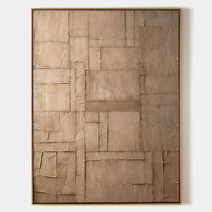 Minimalist Beige Oil Painting for Modern Home Decor