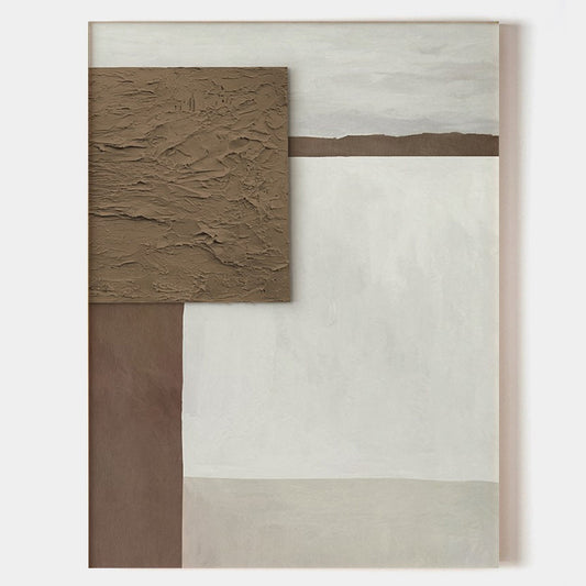 Elegant Abstract Wabi-Sabi Oil Painting for Modern Minimalist Home Decor