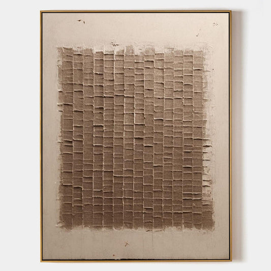 Contemporary Wabi-Sabi Abstract Oil Painting for Minimalist Home Decor