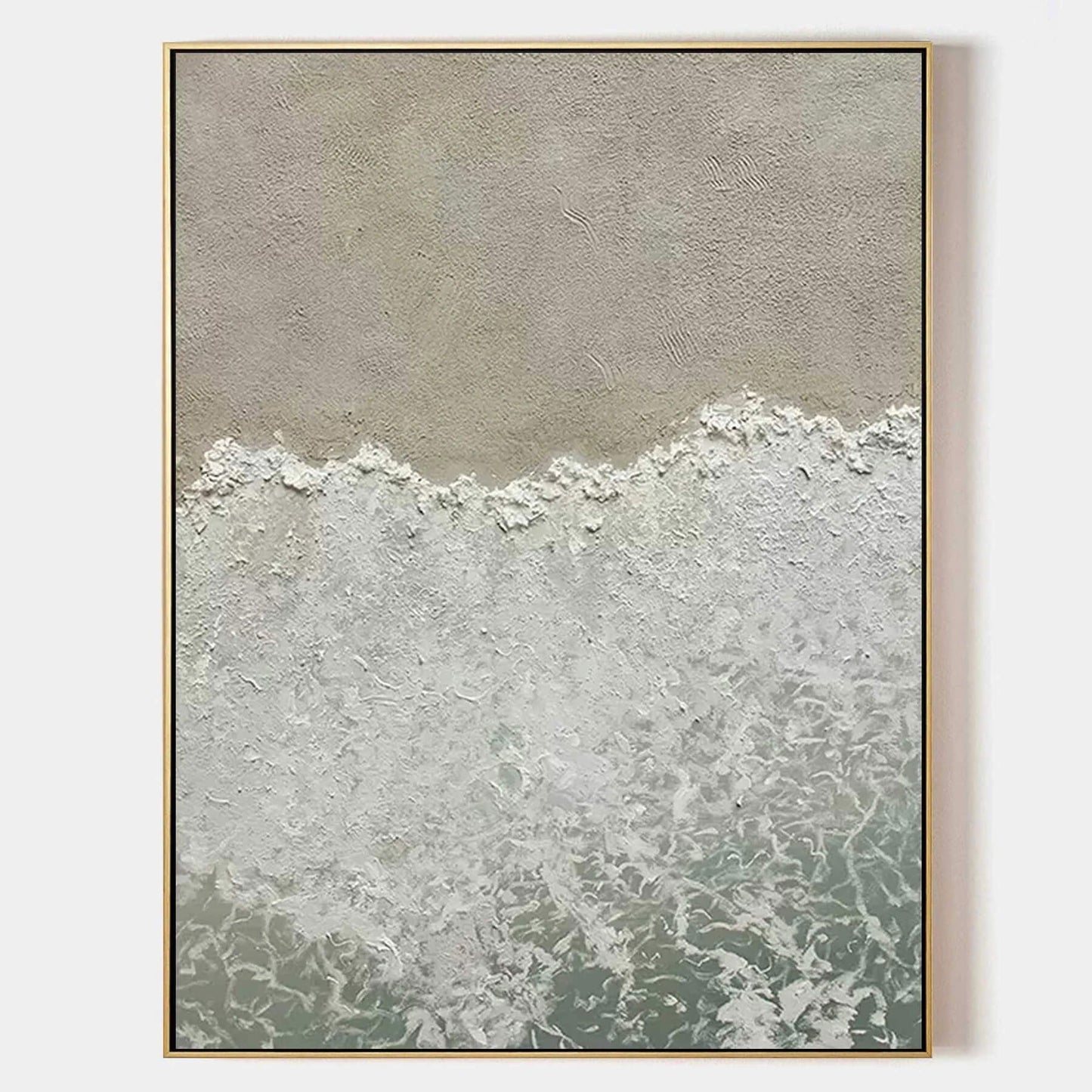 Serene Coastal Waves Oil Painting for Elegant Home Decor