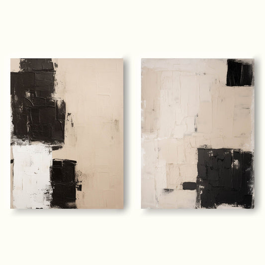 Contemporary Monochrome Oil Painting for Modern Home Decor and Minimalist Aesthetic