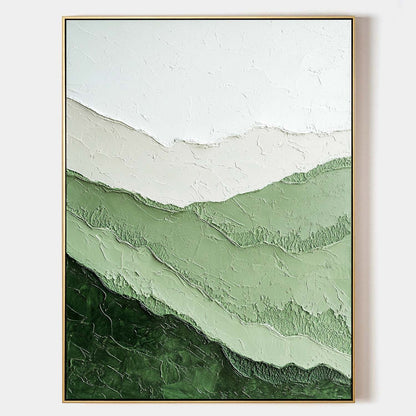 Serene Green Landscape Abstract Oil Painting for Modern Home Decor