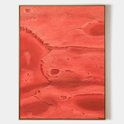 Abstract Red Landscape Oil Painting for Modern Home Decor