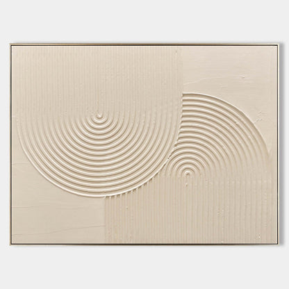 Elegant Beige Minimalist Abstract Oil Painting for Modern Home Decor