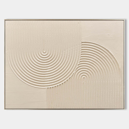 Elegant Beige Minimalist Abstract Oil Painting for Modern Home Decor