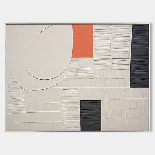 Contemporary Abstract Oil Painting with Textured Plaster Finish for Modern Decor