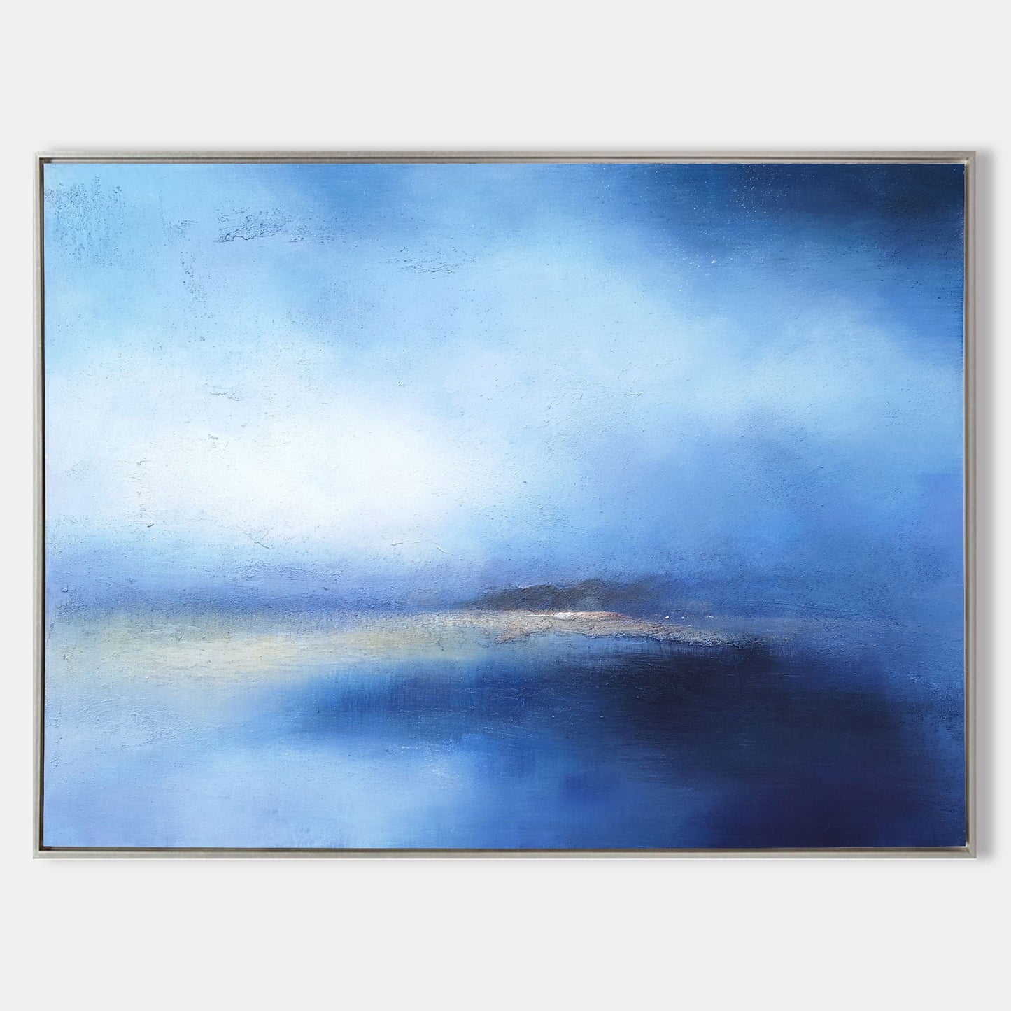 Serene Blue Ocean Abstract Oil Painting for Modern Home Decor and Tranquil Spaces