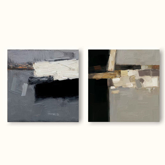 Elegant Minimalist Abstract Oil Painting for Modern Home Decor