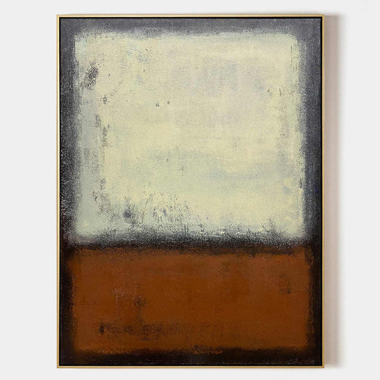 Modern Minimalist Oil Painting with Earthy Tones for Contemporary Decor