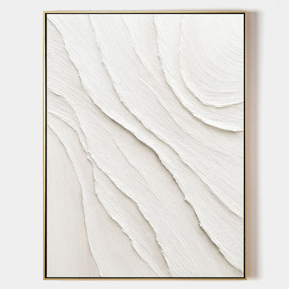 Textured White Abstract Oil Painting for Modern Home Decor