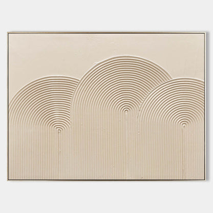 Elegant Beige Minimalist Abstract Oil Painting for Modern Interiors