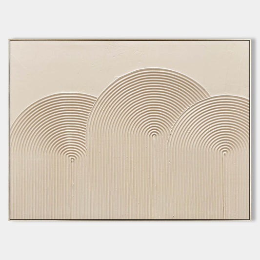 Elegant Beige Minimalist Abstract Oil Painting for Modern Interiors