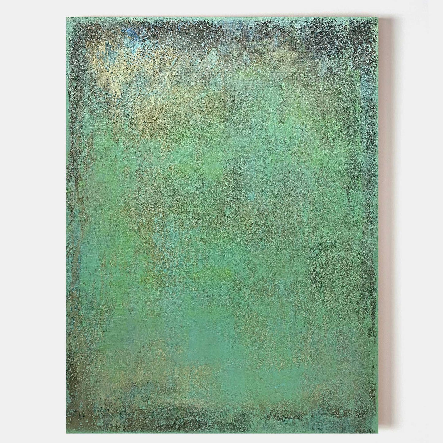 Vibrant Modern Green Abstract Oil Painting for Contemporary Home Décor