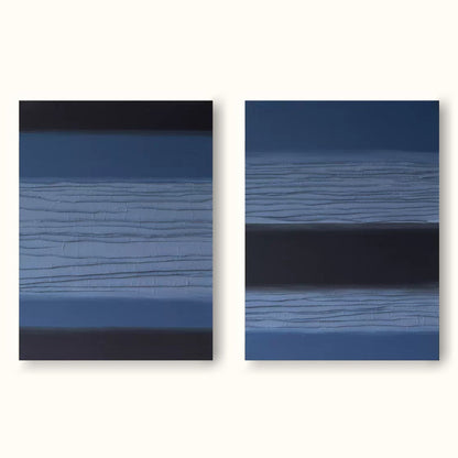 Serene Blue Minimalist Abstract Oil Painting for Contemporary Home Decor