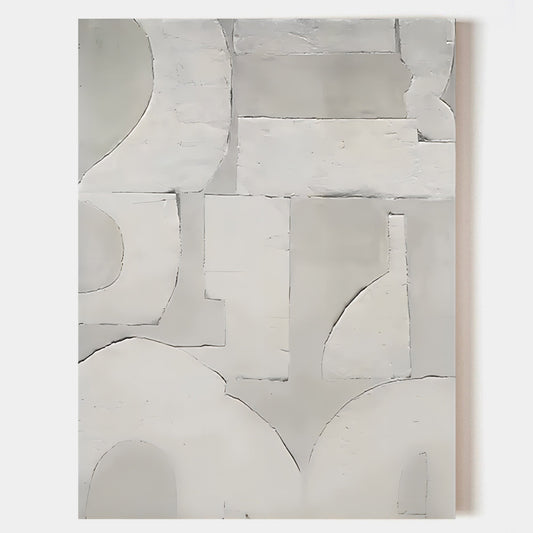 Elegant Wabi-Sabi Oil Painting for Minimalist Wall Decor in Neutral Tones