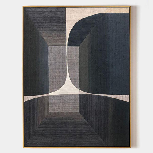 Contemporary Geometric Abstract Oil Painting for Modern Home Decor