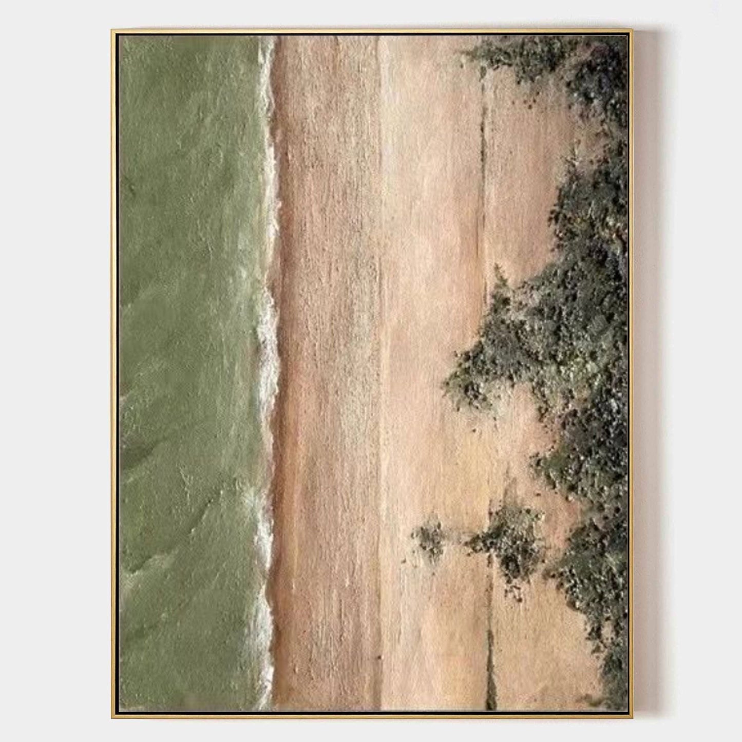 Serene Coastal Landscape Oil Painting for Modern Home Decor