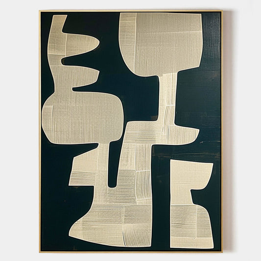 Minimalist Wabi-Sabi Abstract Oil Painting for Modern Home Decor