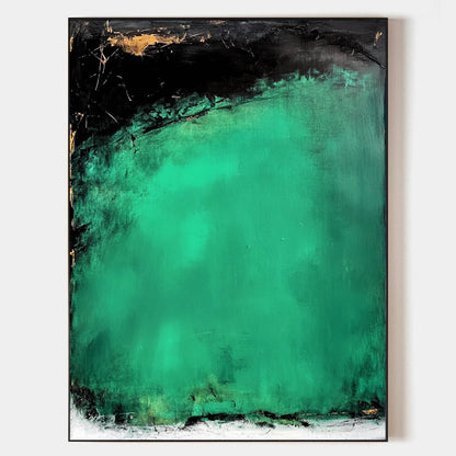 Contemporary Green Abstract Oil Painting for Modern Home Decor