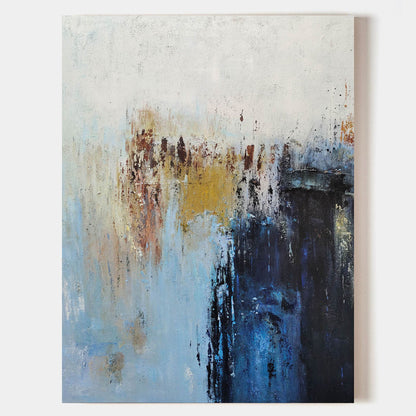 Tranquil Blue Abstract Oil Painting for Modern Art Enthusiasts