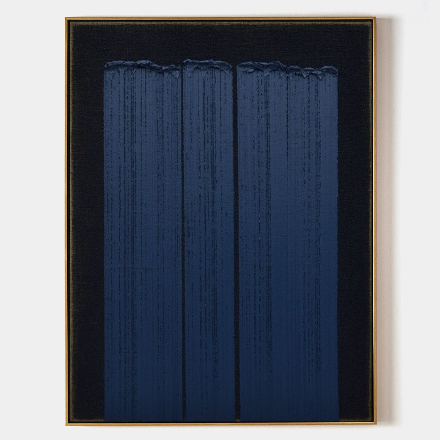 Elegant Blue Abstract Minimalist Oil Painting for Modern Art Decor