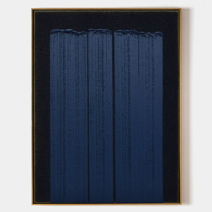 Elegant Blue Abstract Minimalist Oil Painting for Modern Art Decor