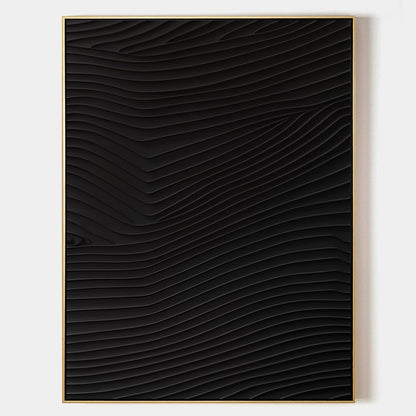 Elegant Black Minimalist Abstract Oil Painting for Modern Home Decor