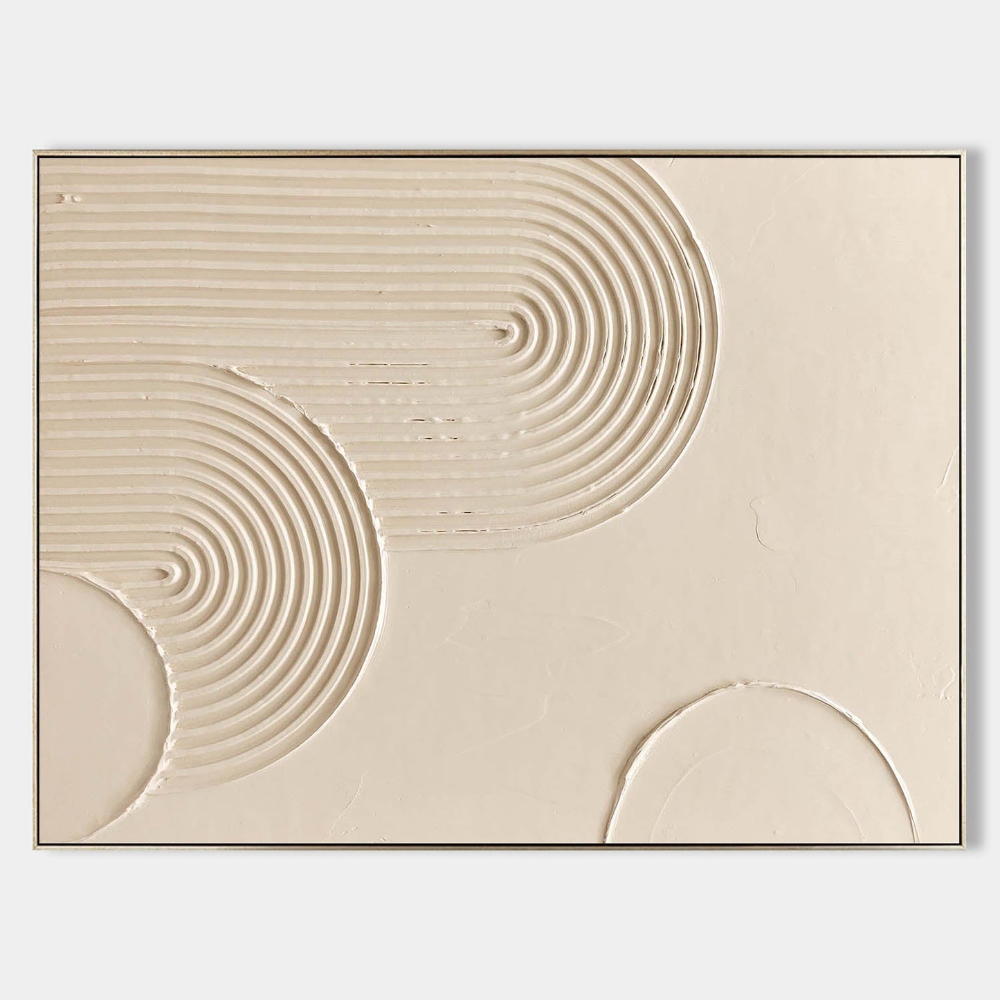 Elegant Beige Abstract Oil Painting for Modern Minimalist Decor