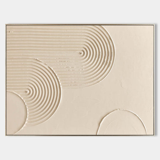 Elegant Beige Abstract Oil Painting for Modern Minimalist Decor