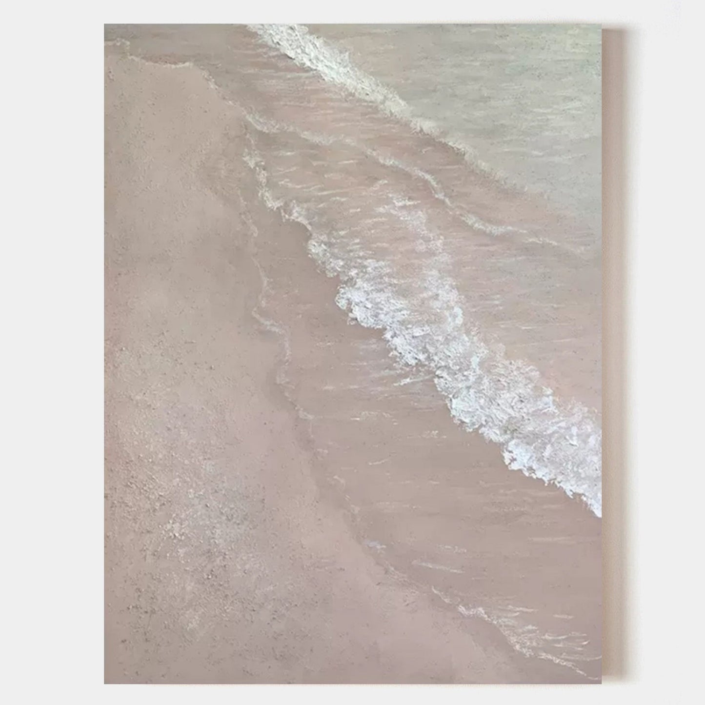 Serene Beach Wave Oil Painting for Tranquil Home Decor and Art Lovers