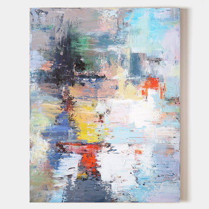 Vibrant Abstract Oil Painting for Modern Home Decor