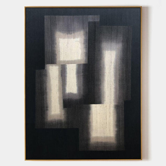 Contemporary Monochrome Abstract Oil Painting for Modern Home Decor
