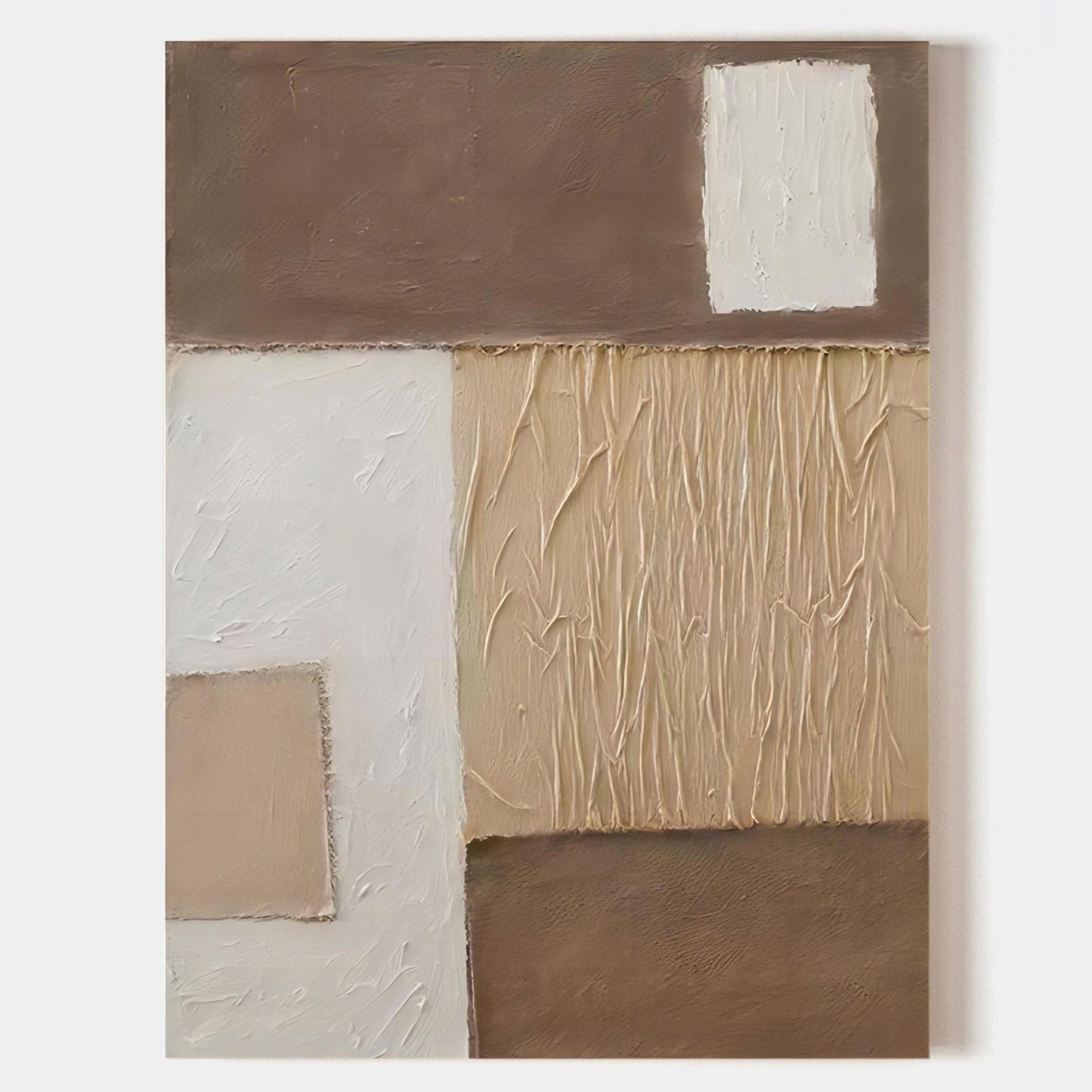 Modern Abstract Oil Painting in Earthy Tones for Contemporary Home Decor