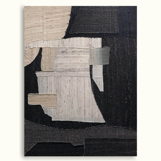 Contemporary Minimalist Geometric Oil Painting for Modern Home Decor