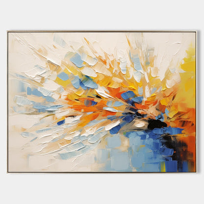 Vibrant Abstract Oil Painting with Bold Colors and Dynamic Brush Strokes