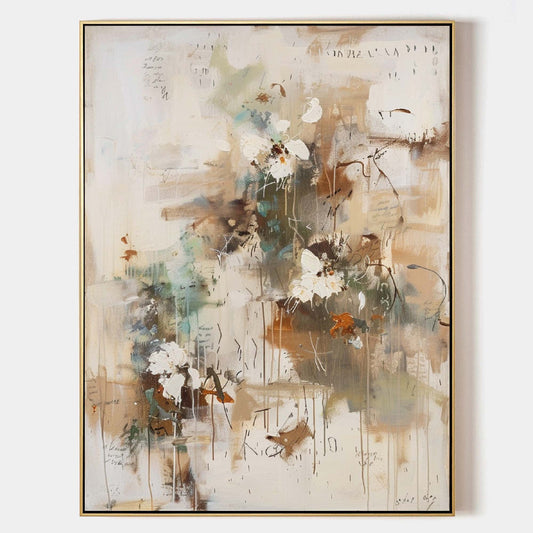 Elegant Floral Abstract Oil Painting for Contemporary Home Decor