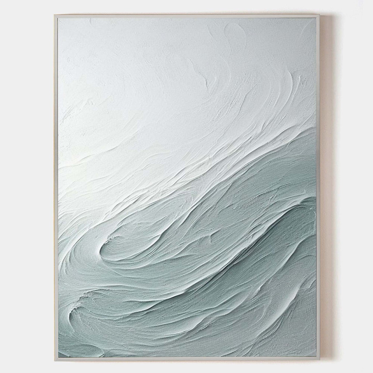 Textured Modern Oil Painting with Soft Waves and Subtle Tones for Elegant Decor