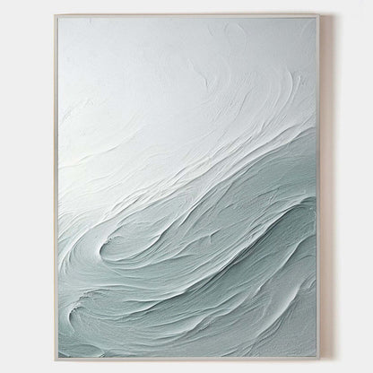 Textured Modern Oil Painting with Soft Waves and Subtle Tones for Elegant Decor