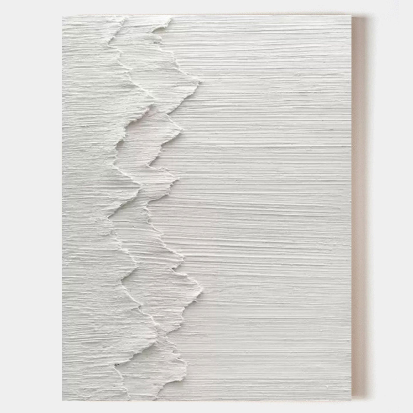 Textured White Plaster Oil Painting for Modern Home Decor