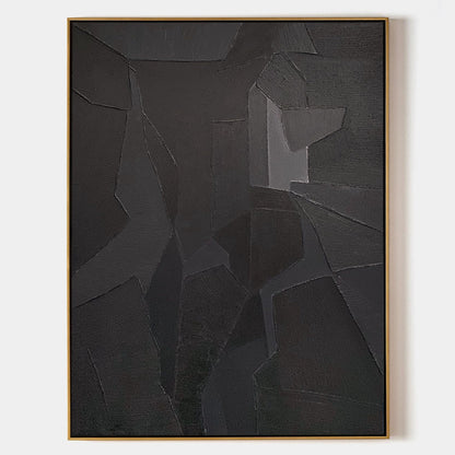 Contemporary Black Abstract Oil Painting for Modern Art Enthusiasts