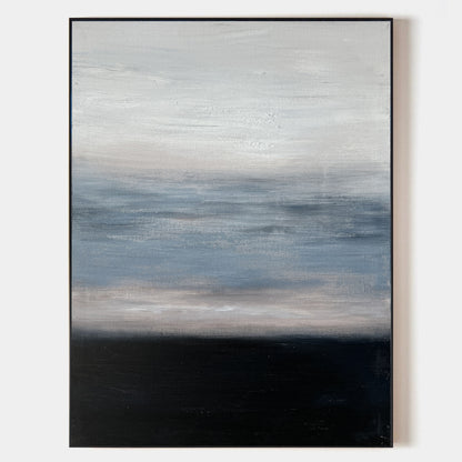 Contemporary Blue Abstract Oil Painting for Modern Home Decor