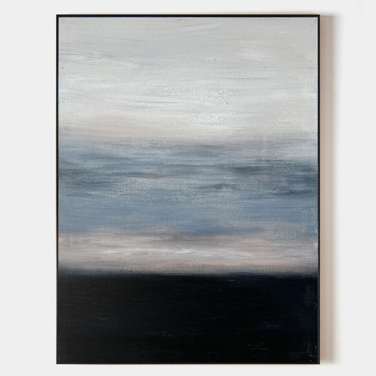 Contemporary Blue Abstract Oil Painting for Modern Home Decor