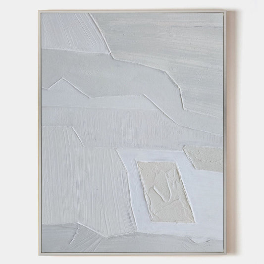 Contemporary Neutral Abstract Oil Painting for Elegant Home Decor