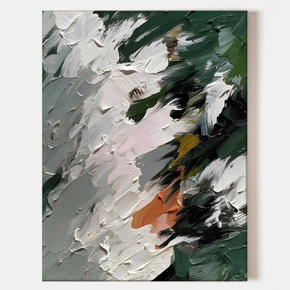 Abstract Floral Oil Painting with Vibrant Colors for Modern Decor